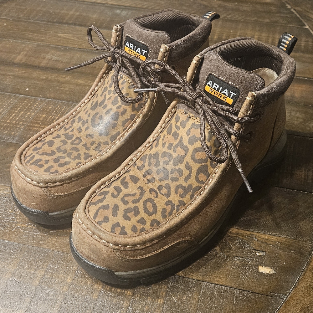 Ariat Womens Brown Leopard Work Shoes